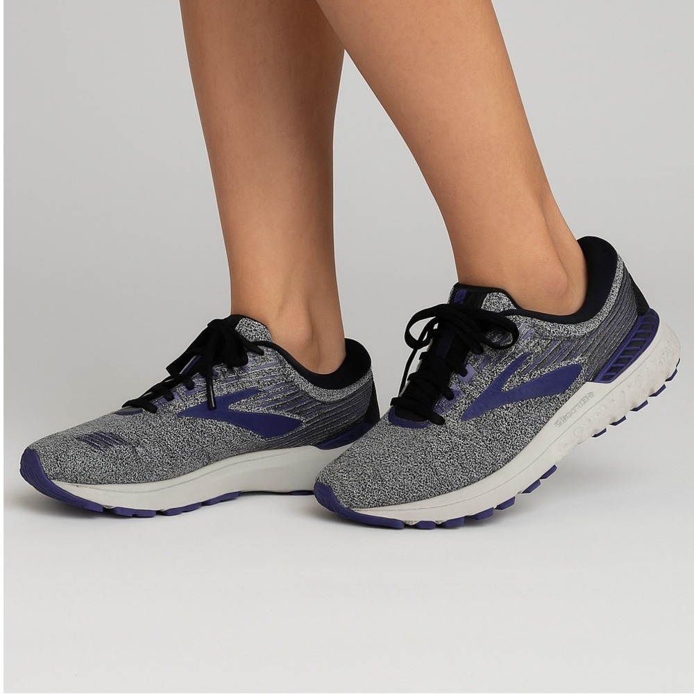 Brooks Adrenaline GTS 19 Running Shoes Women's 9.5 Gray Purple Support Sneakers‎